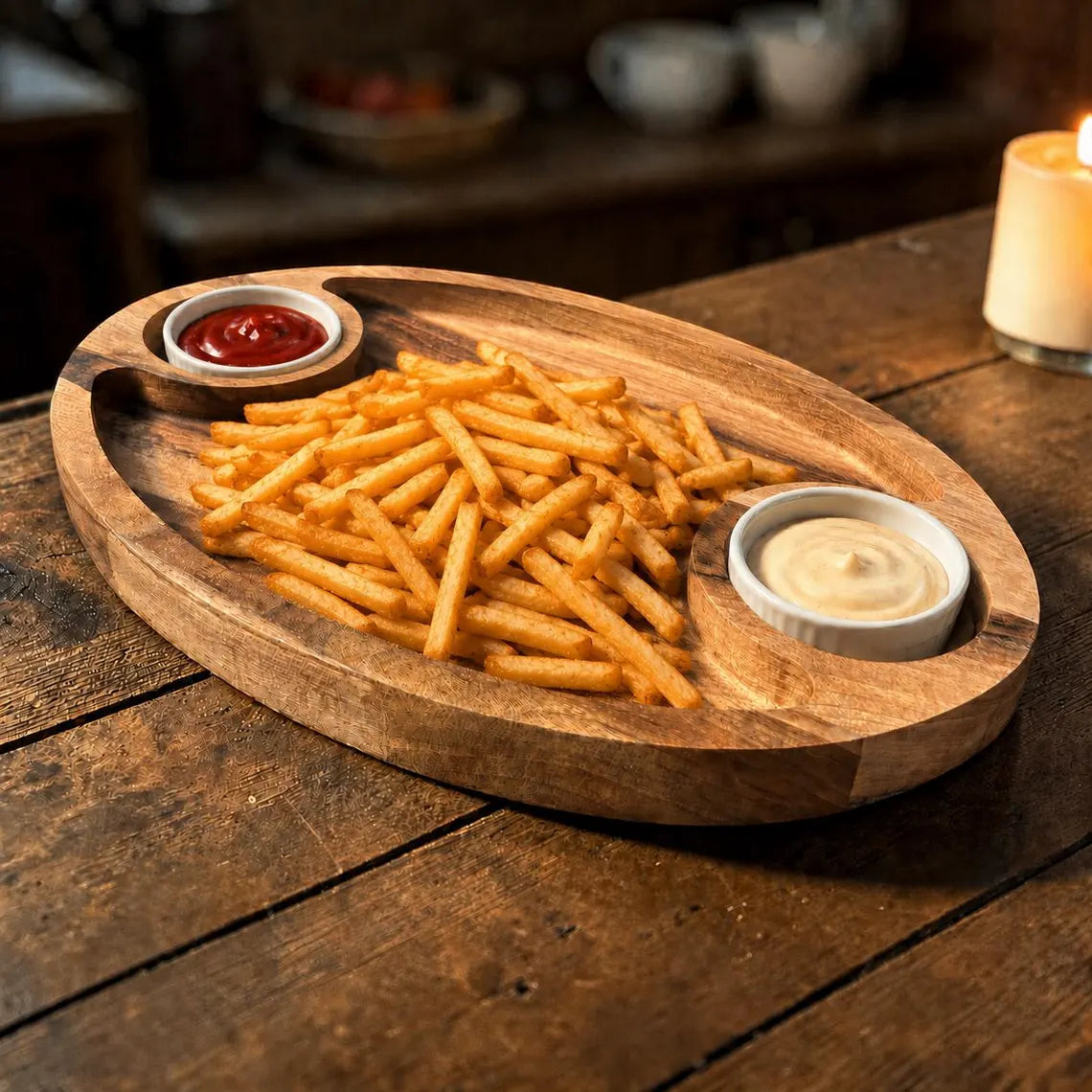 Wooden Serving Tray in Walnut