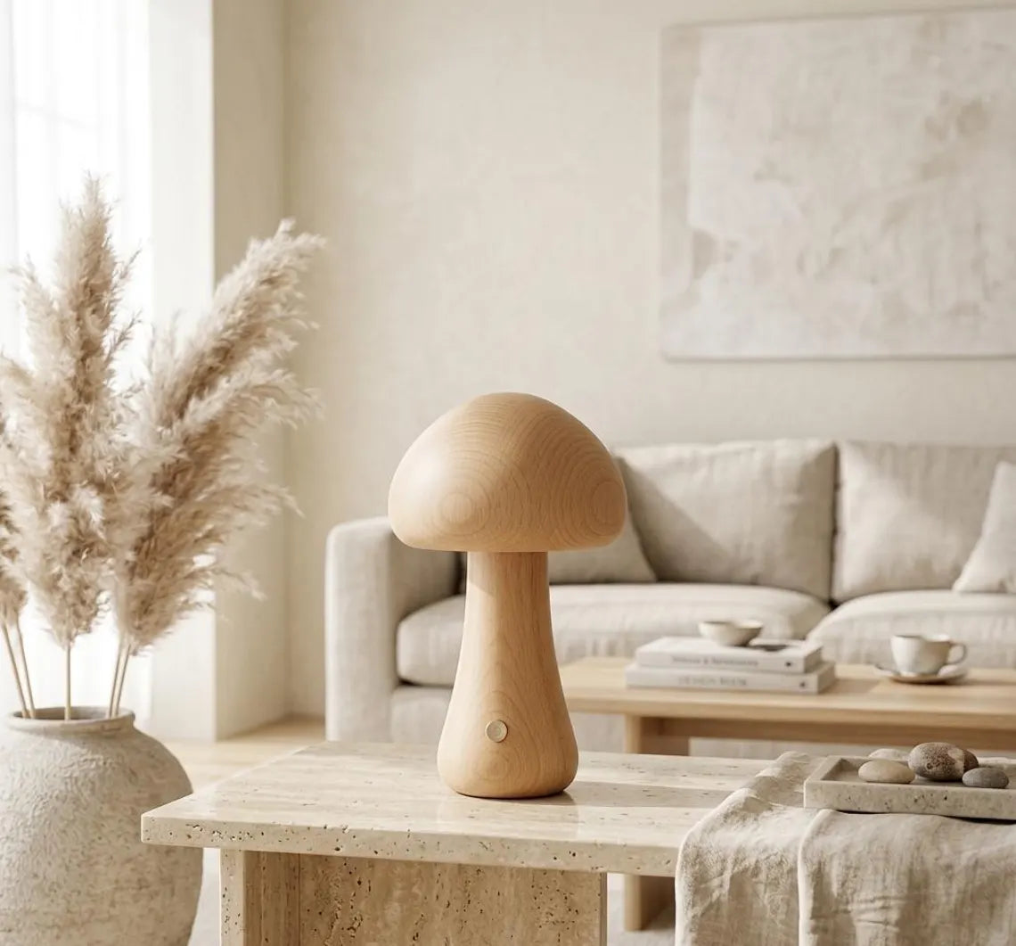 Wooden Mushroom Lamp