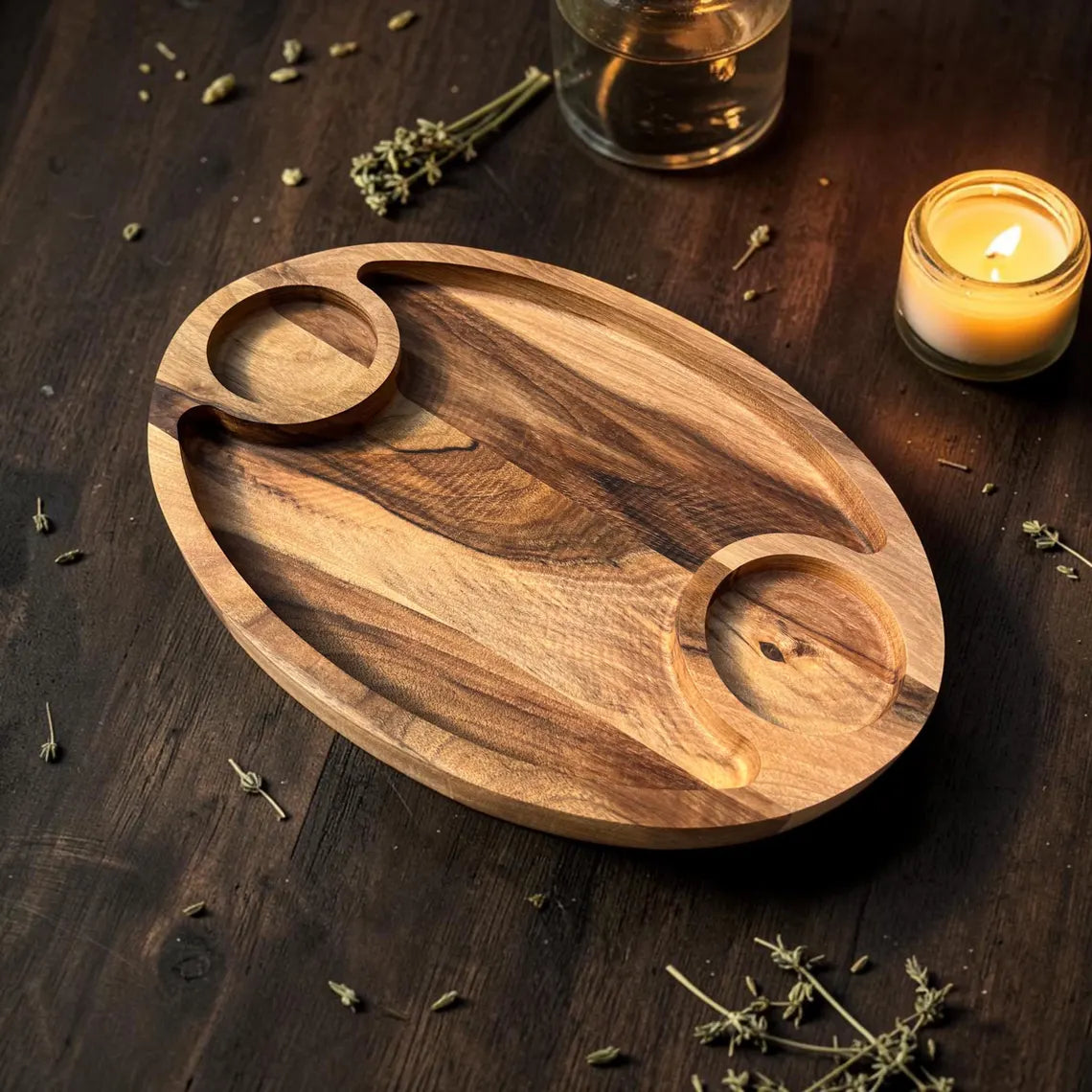 Wooden Serving Tray in Walnut