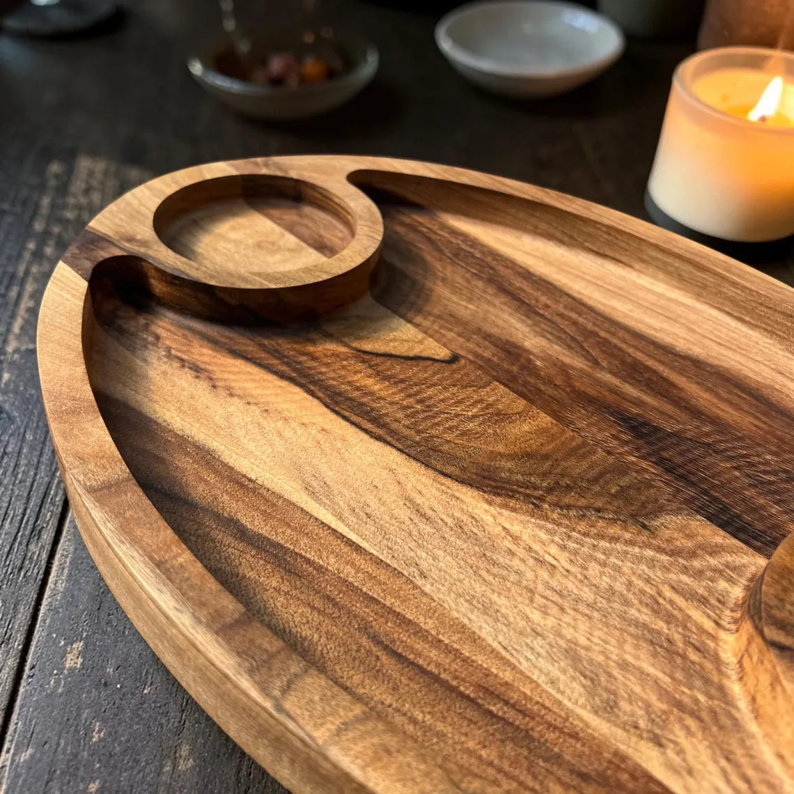 Wooden Serving Tray in Walnut