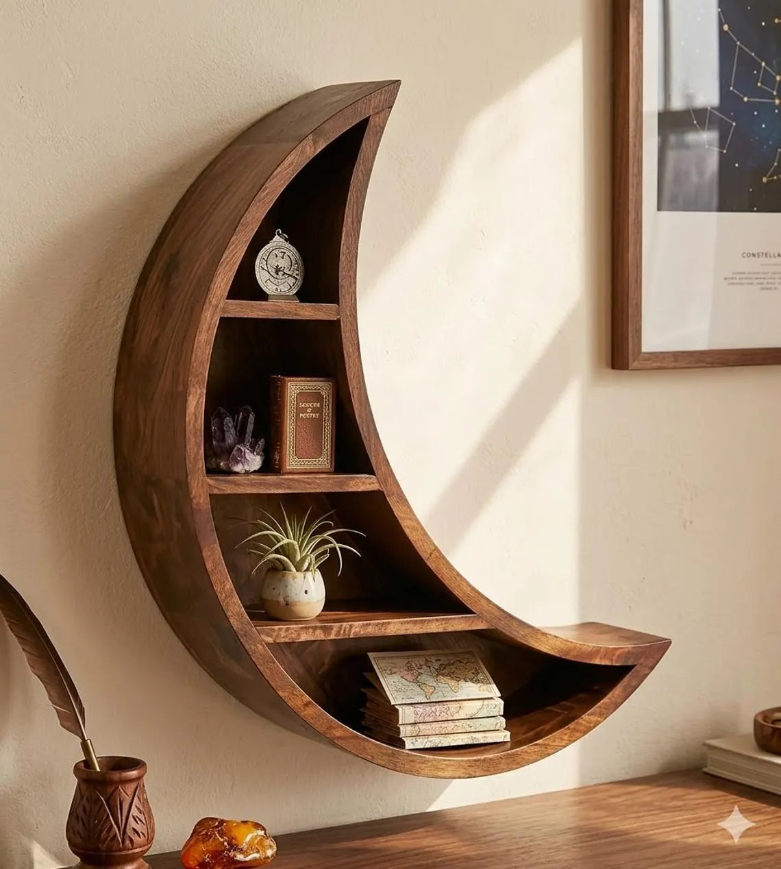 Crescent Moon Wall Shelf