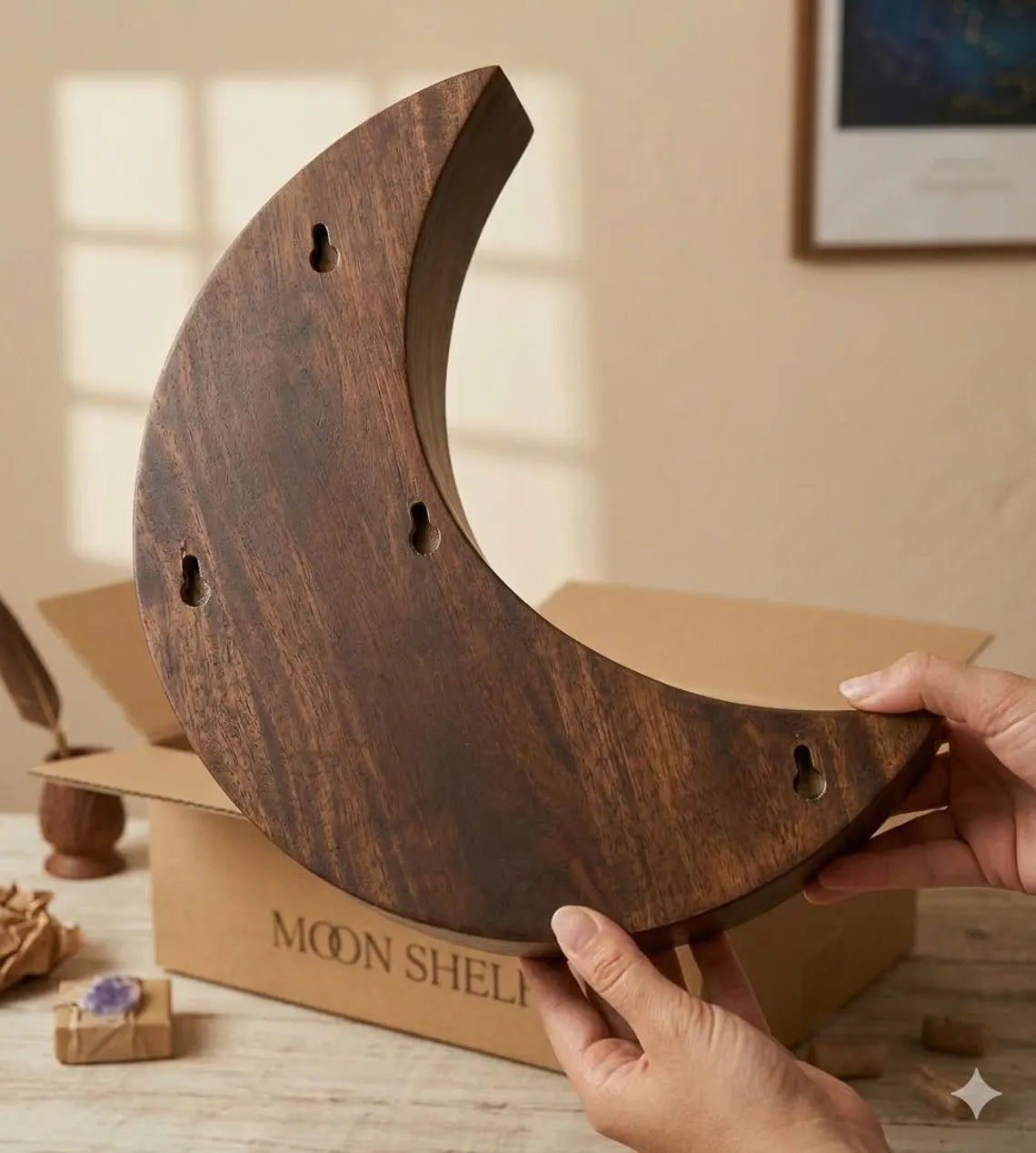 Crescent Moon Wall Shelf
