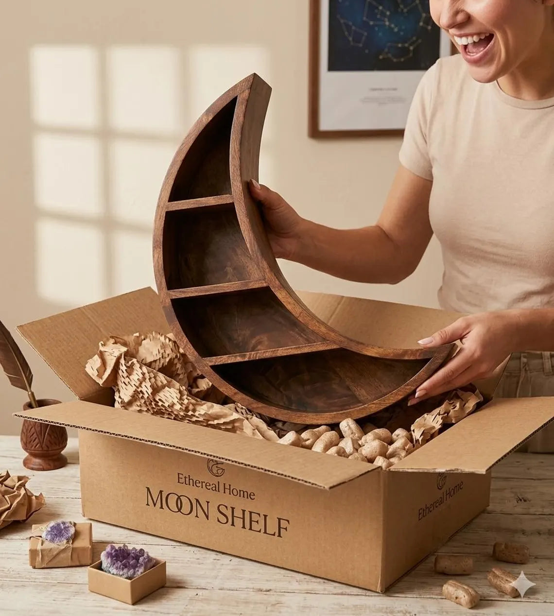 Crescent Moon Wall Shelf