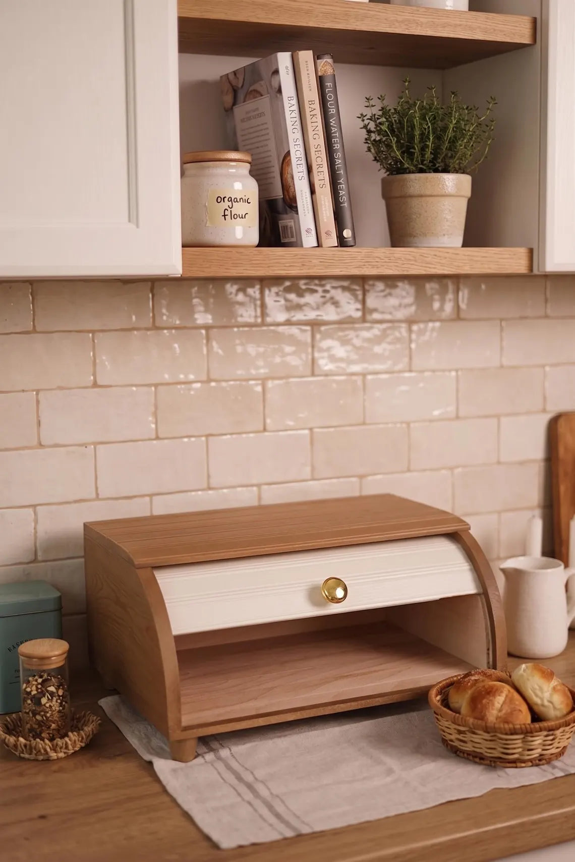 Beech Wood Bread Box,