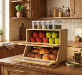 2-Tier Wooden Bread Box