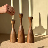 Teno Walnut Candle Holders