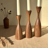 Teno Walnut Candle Holders