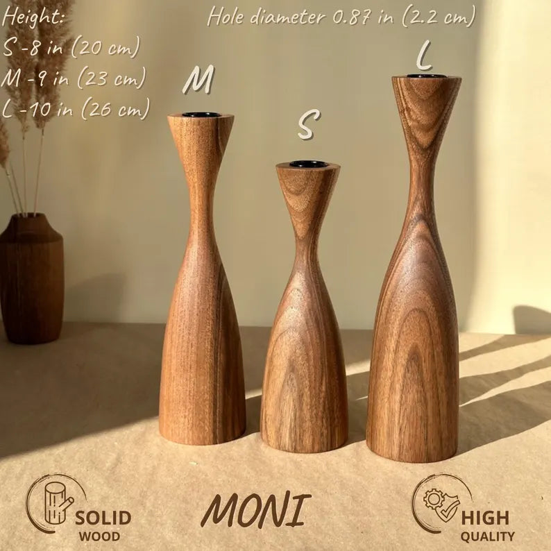 Teno Walnut Candle Holders