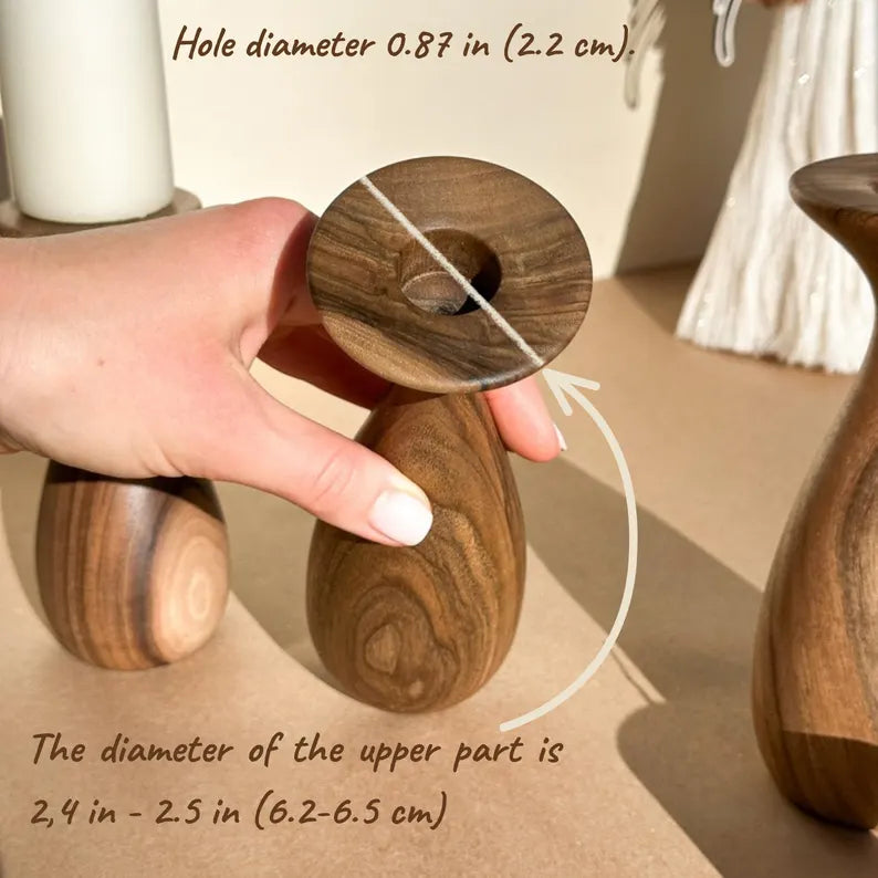 Teno Walnut Candle Holders