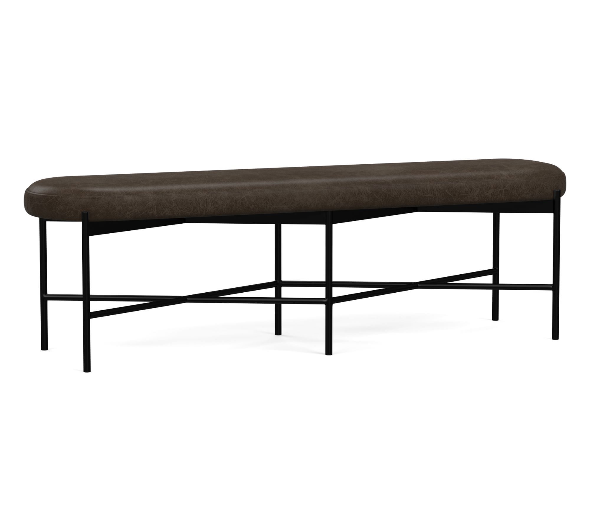 Maison Leather Backless Bench (64")