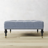 Fairfax Square Ottoman, Turned Leg with Tufted Top