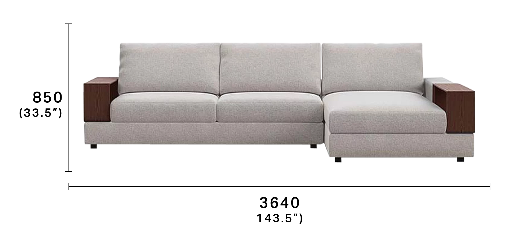 Jasper Sectional Sofa with Wide Chaise