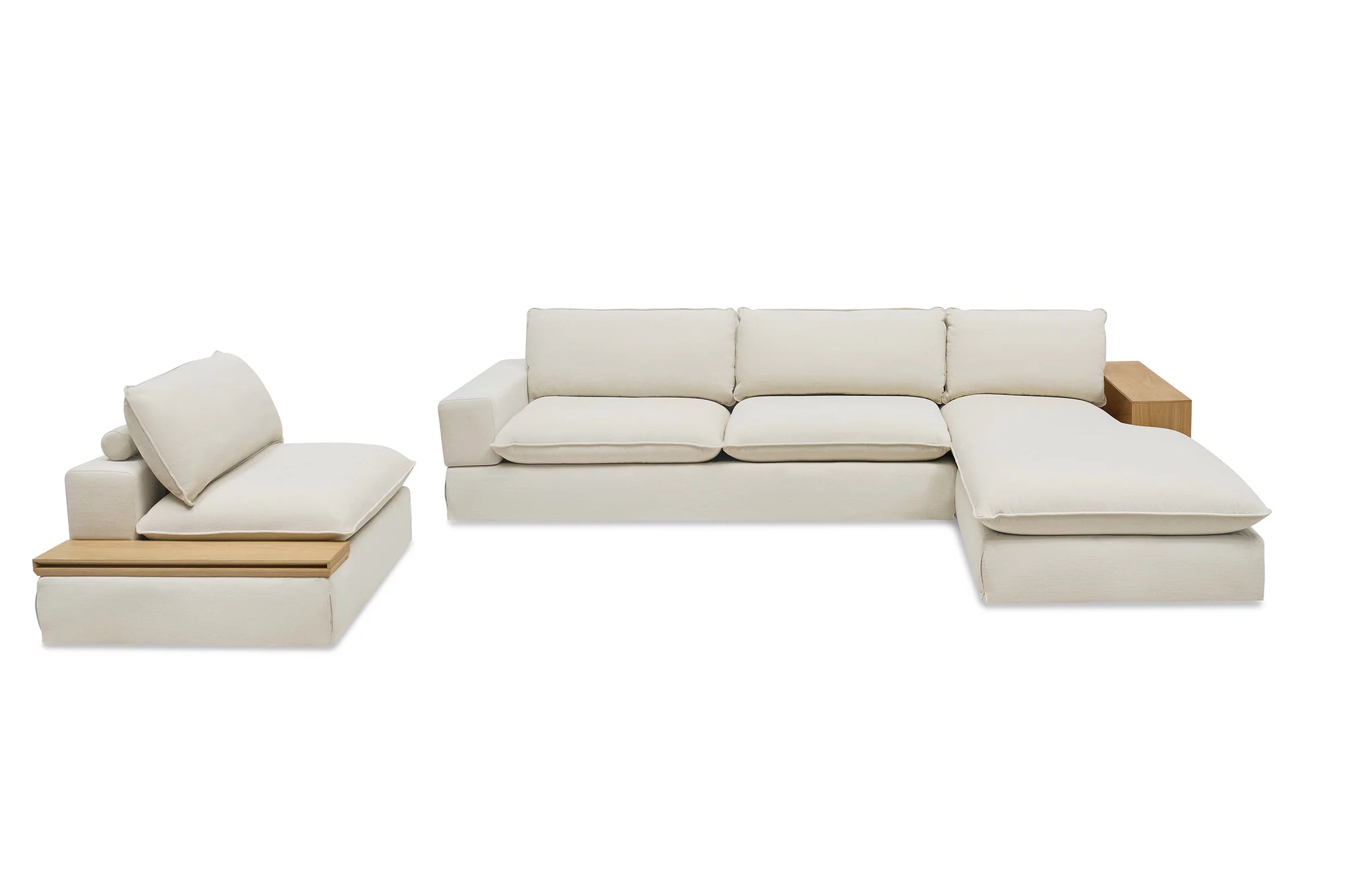Jasper Coast Sectional sofa with Chaise and Chair Wide