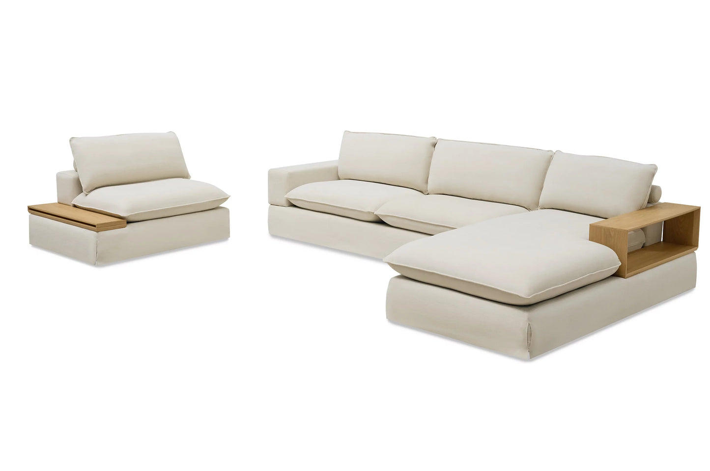 Jasper Coast Sectional sofa with Chaise and Chair Wide