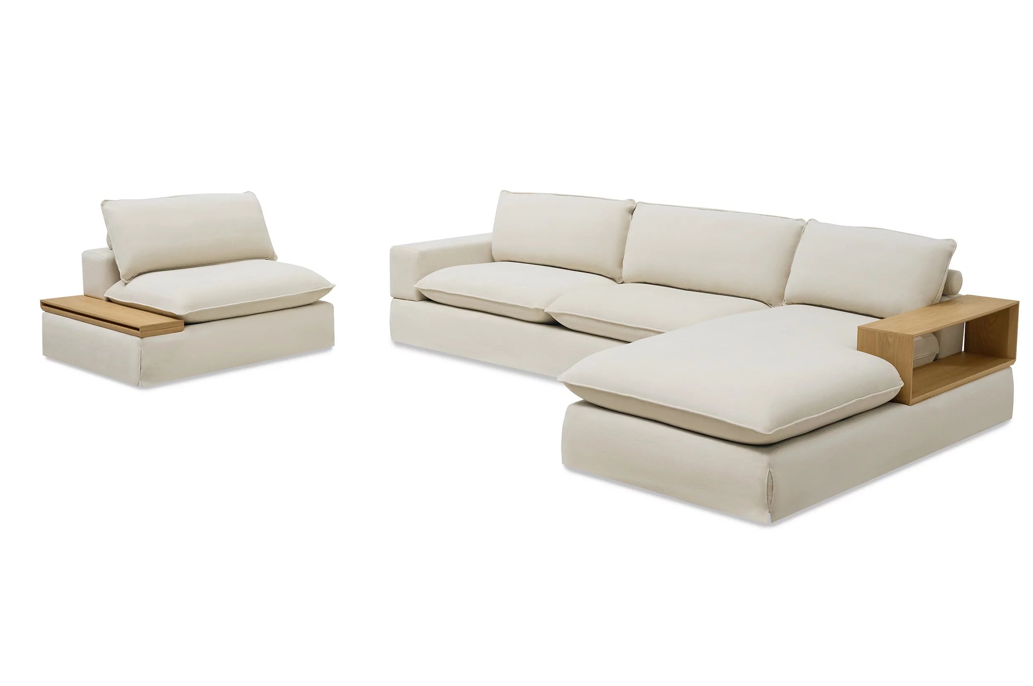Jasper Coast Sectional sofa with Chaise and Chair Wide