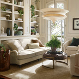 Mixed Material Round Ottoman (36.5")